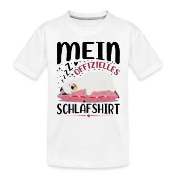 Mein Offizielles Schlafshirt - Kinder Premium Bio T-Shirt - Weiß - Vorne