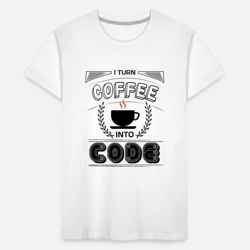 JE TRANSFORME LE CAFÉ EN CODE T-shirt bio Premium Enfant