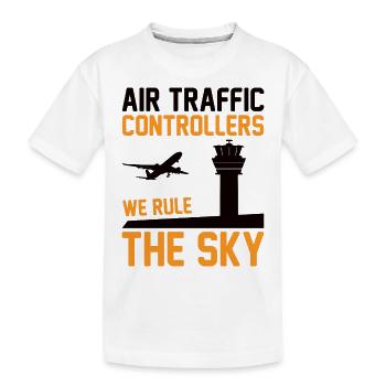 Air Traffic Controller Air Traffic Tower Controller Flight Attendant - Kids' Premium Organic T-Shirt - white - Front