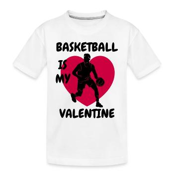 Basketball Valentinstag Basketballteam Valentine - Kinder Premium Bio T-Shirt - Weiß - Vorne