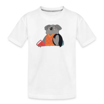 Koala va à l’école pour apprendre - T-shirt bio Premium Enfant - blanc - Devant