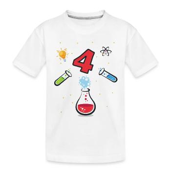 Chemistry child scientist for the 4th birthday - Kids' Premium Organic T-Shirt - white - Front
