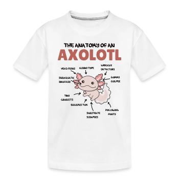 Axolotl Explication Anatomie d’un Axolotl - T-shirt bio Premium Enfant - blanc - Devant