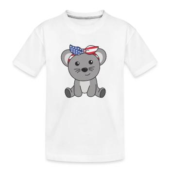 4 juillet American Mouse for Kids USA Mouse - T-shirt bio Premium Enfant - blanc - Devant