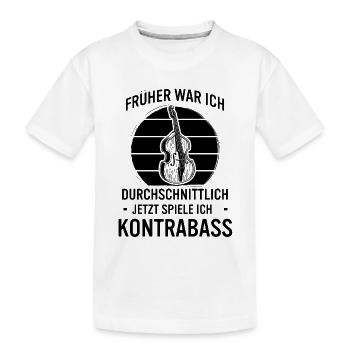 Kontrabass Kontrabassspieler Kontrabassist - Kinder Premium Bio T-Shirt - Weiß - Vorne