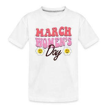 Journée internationale de la femme La marche est la Journée de la femme - T-shirt bio Premium Enfant - blanc - Devant