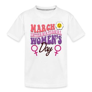 Bonne Journée internationale de la femme - T-shirt bio Premium Enfant - blanc - Devant