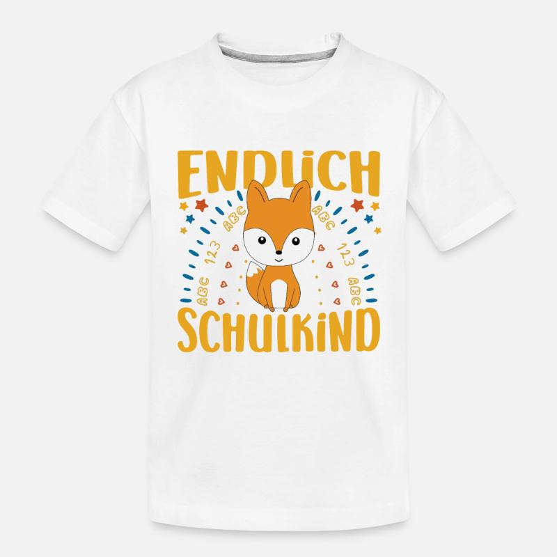 Einschulung Endlich Schulkind Mädchen - Kinder Premium Bio T-Shirt - Weiß