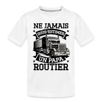 Papa Routier Poids Lourd - T-shirt bio Premium Enfant - blanc - Devant