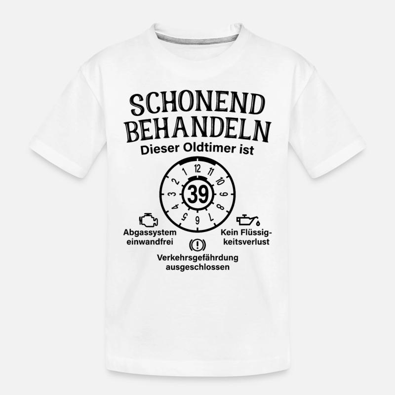 39. Geburtstag Schonend Behandeln Oldtimer Ist 39 - Kinder Premium Bio T-Shirt - Weiß