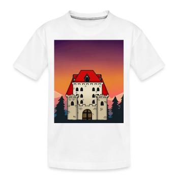 Schloss Burg Mittelalter Märchen Märchenfigur - Kinder Premium Bio T-Shirt - Weiß - Vorne