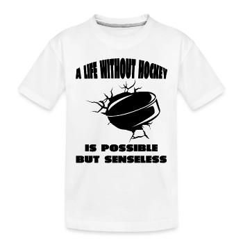Eishockeyspieler Eishockey Hockeyfan Eishockeyteam - Kinder Premium Bio T-Shirt - Weiß - Vorne