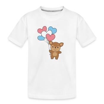 Transgender Flag Balloon Hearts Pride LGBTQ Deer - T-shirt bio Premium Enfant - blanc - Devant