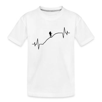 Wandern Wanderer Herzschlag - Kinder Premium Bio T-Shirt - Weiß - Vorne