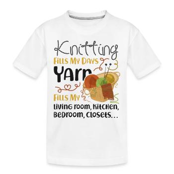 Tricoter Tricoter Tricoter Remplir mon - T-shirt bio Premium Enfant - blanc - Devant
