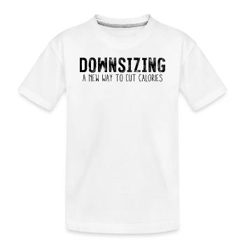 Downsizing Eine neue Art, Kalorien lustig zu schneiden - Kinder Premium Bio T-Shirt - Weiß - Vorne
