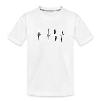 Céréales ECG de blé battement de cœur - T-shirt bio Premium Enfant - blanc - Devant
