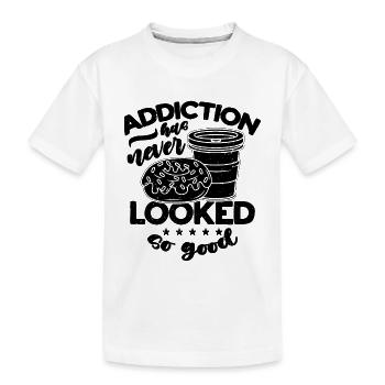La dépendance n’a jamais de caféine Coffee & Donuts Lover - T-shirt bio Premium Enfant - blanc - Devant