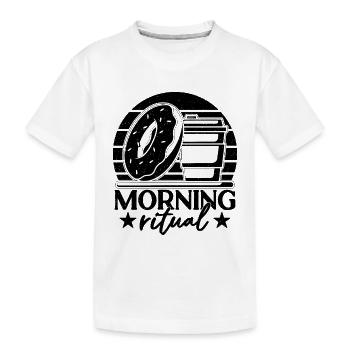 Morning Ritual Breakfast Coffee & Donuts Lover - Kids' Premium Organic T-Shirt - white - Front