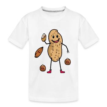 Fröhliche Erdnuss Nüsse Nuss Speise Nahrungsmittel - Kinder Premium Bio T-Shirt - Weiß - Vorne
