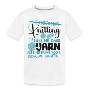 Tricoter Tricoter Tricoter Remplir mon - T-shirt bio Premium Enfant - blanc - Devant