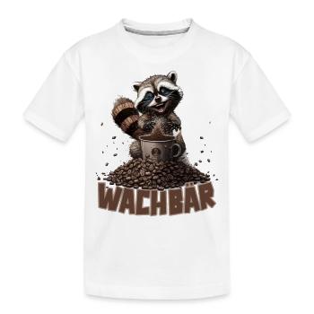 Wachbär Waschbär Motiv Köstüm Bild Mode Rave - Kinder Premium Bio T-Shirt - Weiß - Vorne
