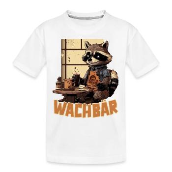 Wachbär Waschbär Motiv Köstüm Bild Mode Rave - Kinder Premium Bio T-Shirt - Weiß - Vorne
