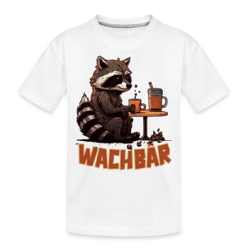 Wachbär Waschbär Motiv Köstüm Bild Mode Rave - Kinder Premium Bio T-Shirt - Weiß - Vorne
