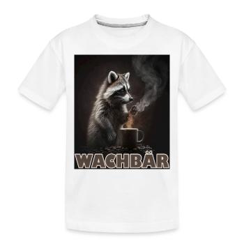 Wachbär Waschbär Motiv Köstüm Bild Mode Rave - Kinder Premium Bio T-Shirt - Weiß - Vorne