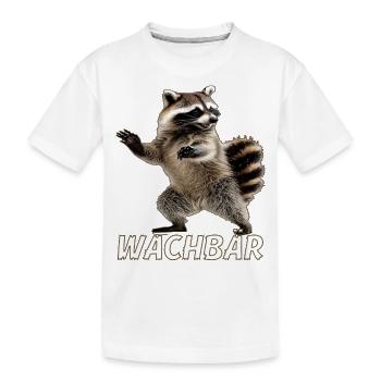 Wachbär Waschbär Motiv Köstüm Bild Mode Rave - Kinder Premium Bio T-Shirt - Weiß - Vorne