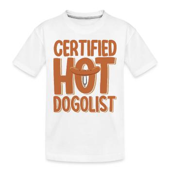 Zertifizierter Hot Dog-Liebhaber Hot Dog Geschenk - Kinder Premium Bio T-Shirt - Weiß - Vorne