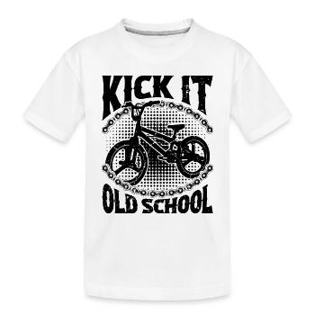Kick It Old School BMX Racing Cycling BMX Rider - Kinder Premium Bio T-Shirt - Weiß - Vorne