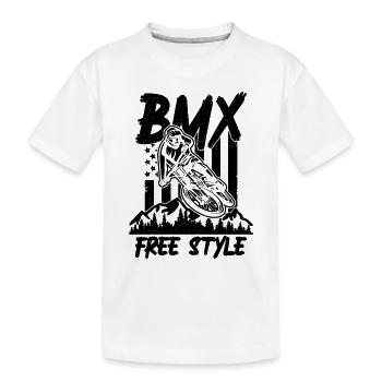 BMX Free Style Bicycle Racing Cycling BMX Rider - Kinder Premium Bio T-Shirt - Weiß - Vorne