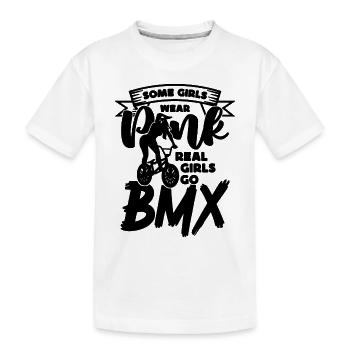 Some Girls Wear Pink BMX Racing Bicycle BMX Rider - Kinder Premium Bio T-Shirt - Weiß - Vorne