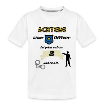 Polizei - 2. Geburtstag, für coole Polizisten - Kinder Premium Bio T-Shirt - Weiß - Vorne