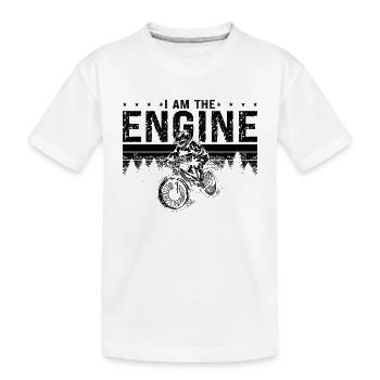 I Am The Engine Mountain Sports Mountain Biker - Kids' Premium Organic T-Shirt - white - Front