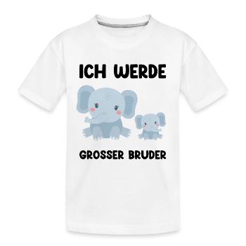 Ich Werde Grosser Bruder - Elefanten - Kinder Premium Bio T-Shirt - Weiß - Vorne