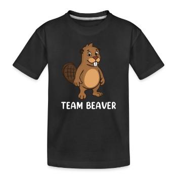 Team Beaver - Kinder Premium Bio T-Shirt - Schwarz - Vorne