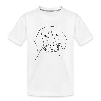 Chien dessiné à la main - T-shirt bio Premium Enfant - blanc - Devant