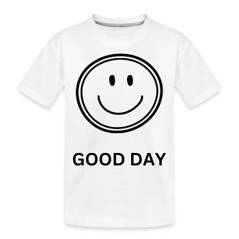 Good Day - Kids' Premium Organic T-Shirt - white - Front