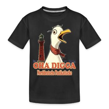 OHA Norddeutsche Panikattacke Friesisch Nordsee - Kinder Premium Bio T-Shirt - Schwarz - Vorne