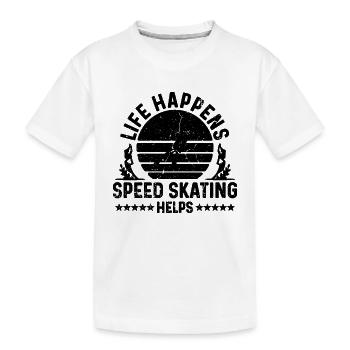Life Happens Speed Skating Skates Speed Skater - Kinder Premium Bio T-Shirt - Weiß - Vorne