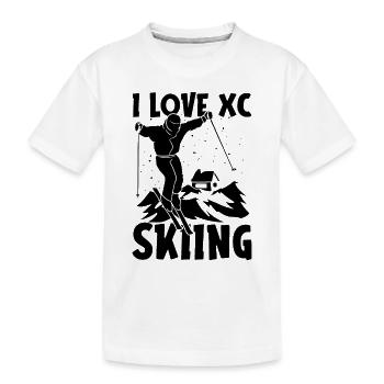 I Love XC Skiing Winter Snow Ski Racing XC Skier - Kinder Premium Bio T-Shirt - Weiß - Vorne