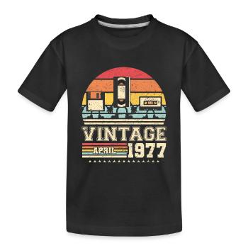 46. Geburtstag April Jahrgang 1977 Geschenkidee - Kinder Premium Bio T-Shirt - Schwarz - Vorne