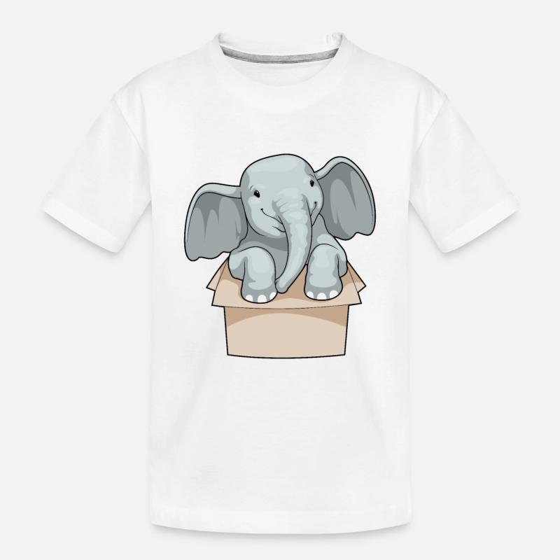 Elephant Box - Ekologiczna koszulka dziecięca Premium - biały