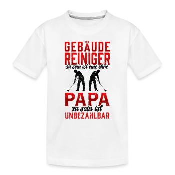 Gebäudereiniger sein ist eine Ehre Fensterputzer - Kinder Premium Bio T-Shirt - Weiß - Vorne