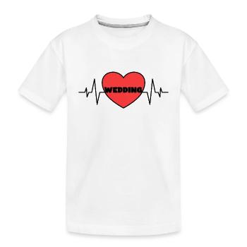 Hochzeit Herzschlag - Kinder Premium Bio T-Shirt - Weiß - Vorne