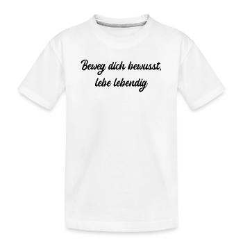 Pilates - Beweg dich bewusst, lebe lebendig - Kinder Premium Bio T-Shirt - Weiß - Vorne