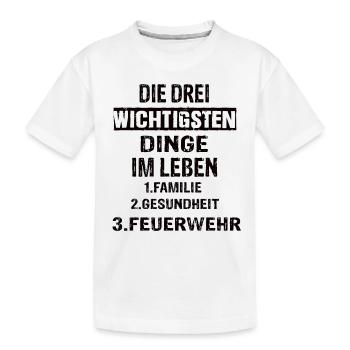 Feuerwehr - Kinder Premium Bio T-Shirt - Weiß - Vorne