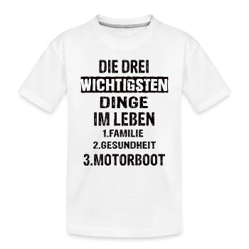 Motorboot - Kinder Premium Bio T-Shirt - Weiß - Vorne